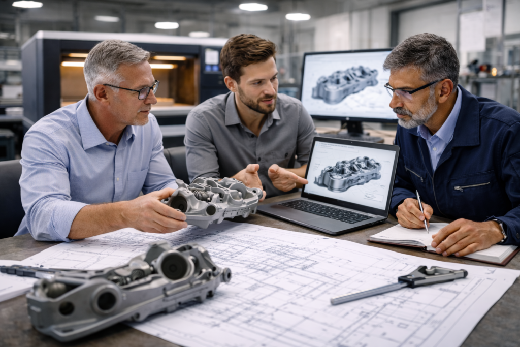 Engineering review meeting of aluminum casting design