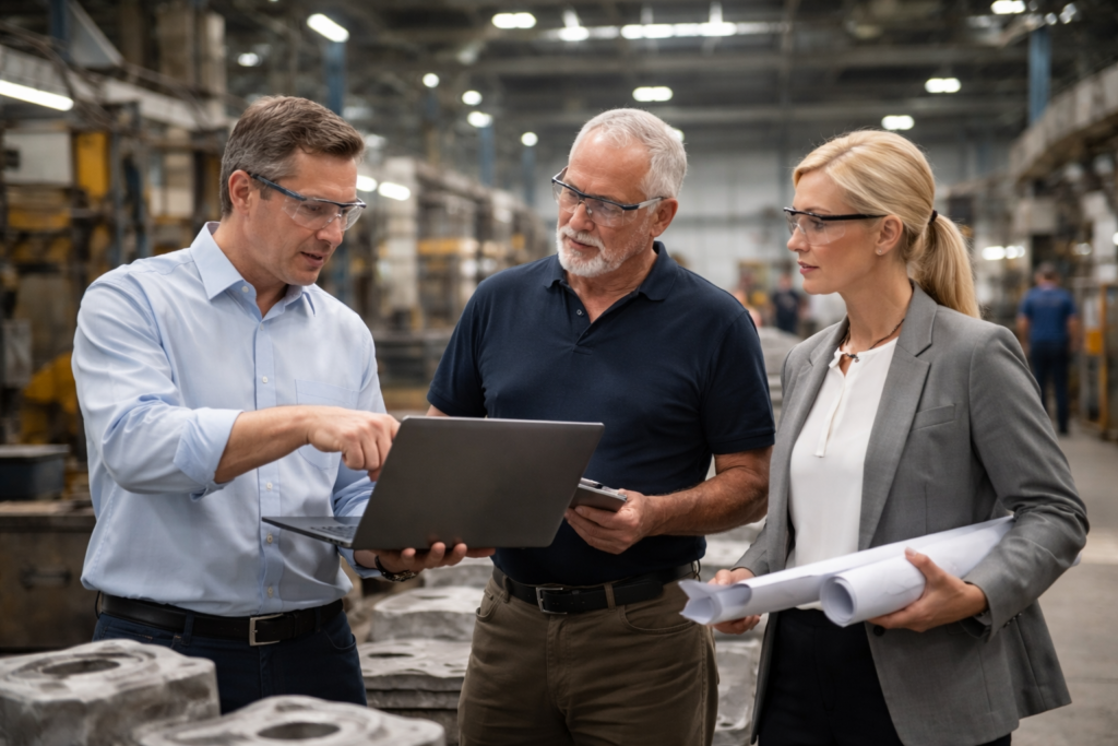 Expert foundry consultant on site helping foundry clients improve processes